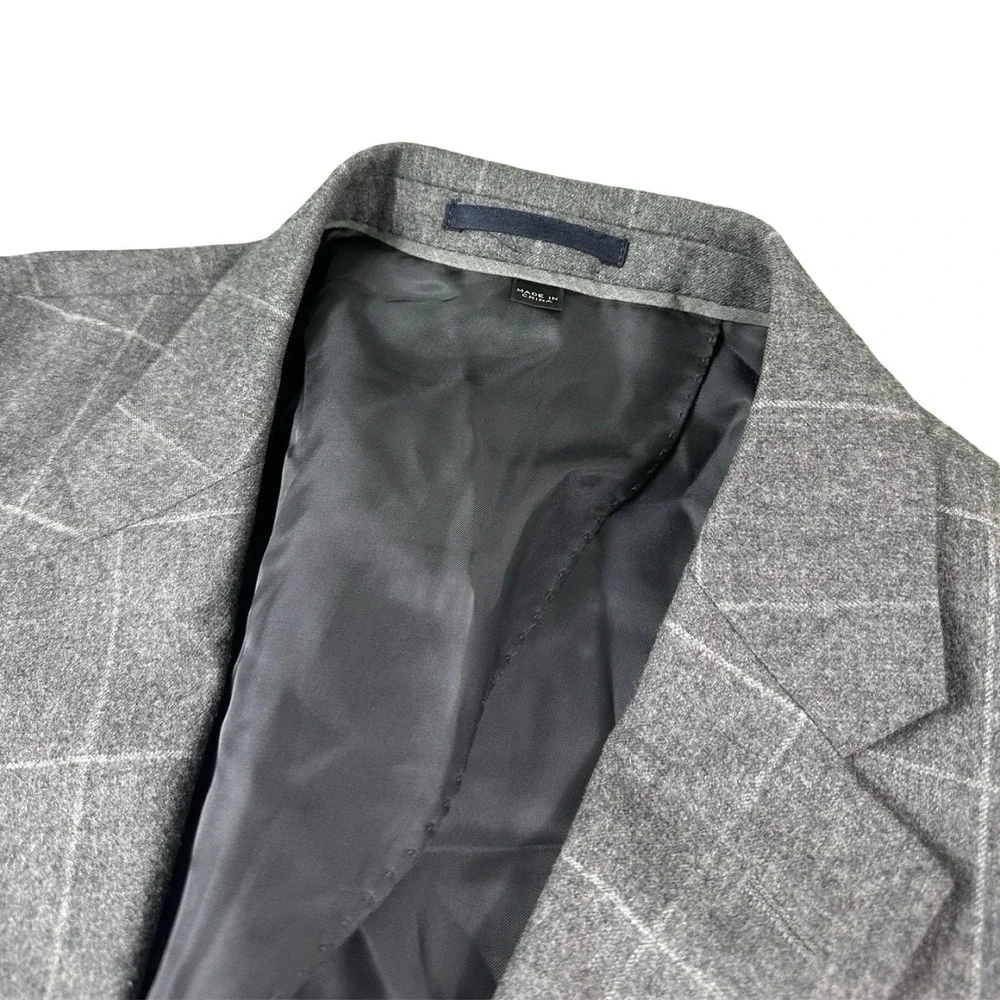 J.Crew Ludlow Slim Gray Windowpane Check Vitale Barberis Supersonic Blazer 40R